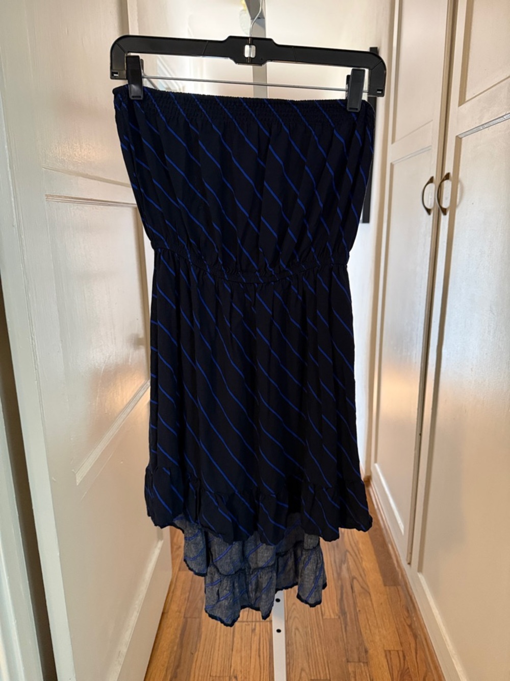 Cotton On Navy and Royal Blue Strapless Ruffle Hem Dress